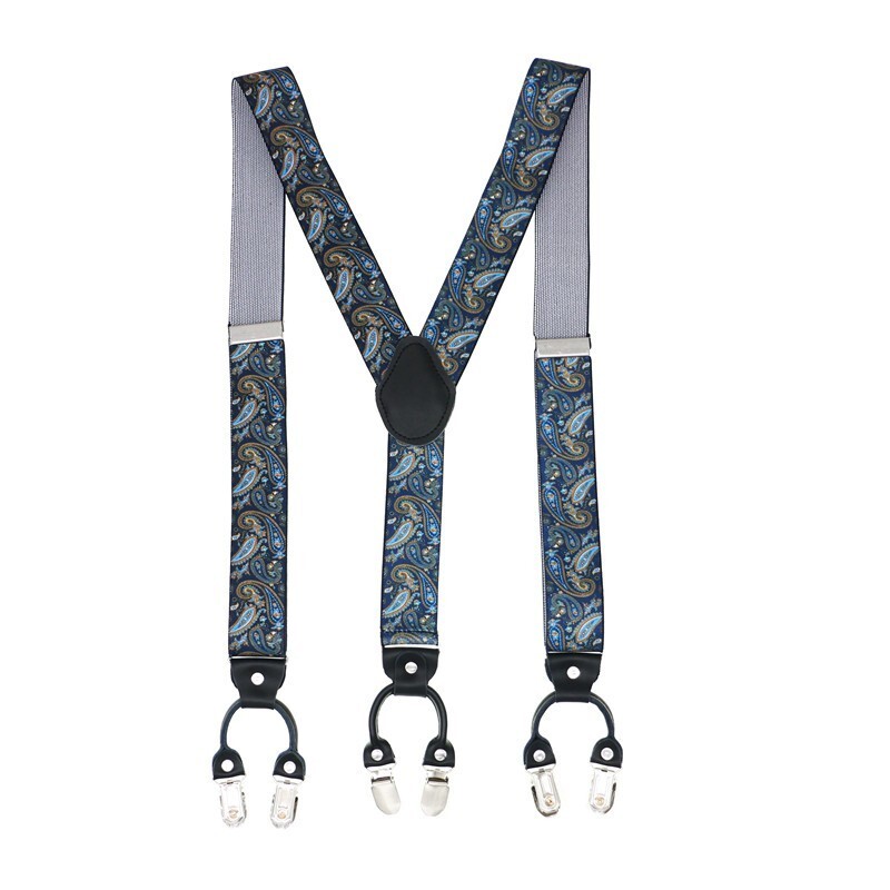 Μαύρο γνήσιο δέρμα 6 κλιπ Ζαρτιέρες Vintage Casual Suspensorio Tirante Παντελόνι λουράκι Bretele Δώρο μπαμπά/συζύγου