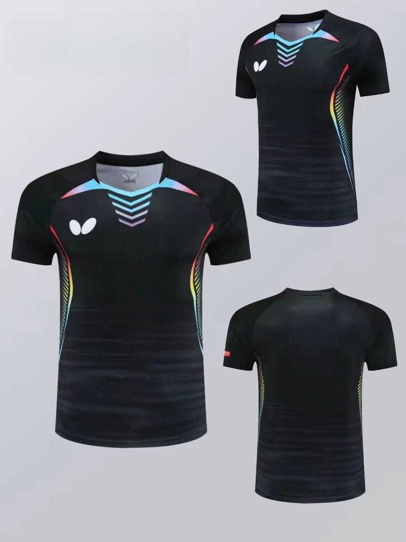 Egyedi férfi és női asztalitenisz póló gyorsan száradó légáteresztő könnyű V-nyakú tollaslabda viselet csapat egyedi LOGO