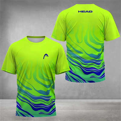 Ανδρικό μπλουζάκι γρήγορου στεγνώματος, μπλουζάκι προπόνησης τένις υψηλής ποιότητας που απορροφά νερό, 3D εκτυπωμένα ρούχα για καλοκαιρινά φαρδιά κοντά μανίκια