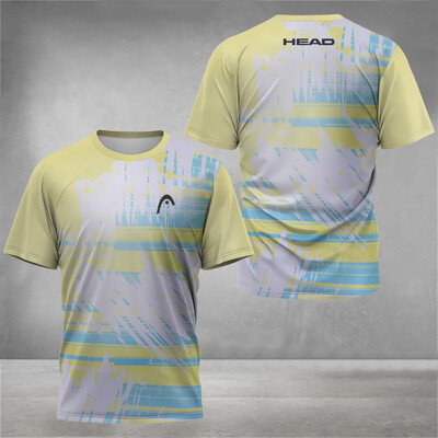 Ανδρικό μπλουζάκι γρήγορου στεγνώματος, μπλουζάκι προπόνησης τένις υψηλής ποιότητας που απορροφά νερό, 3D εκτυπωμένα ρούχα για καλοκαιρινά φαρδιά κοντά μανίκια