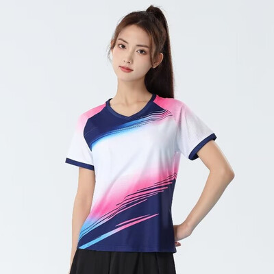 Tricou de tenis de masă cu mânecă scurtă, tricou profesionist de badminton, 2024, pentru antrenament