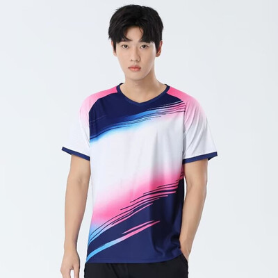 Tricou de tenis de masă cu mânecă scurtă, tricou profesionist de badminton, 2024, pentru antrenament