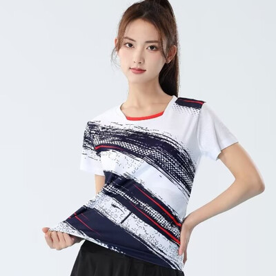 Muškarci Žene Majice kratkih rukava za badminton 2024 Brzosušeća odjeća za stolni tenis Dres s printom za trening Odbojka Košulje za parove