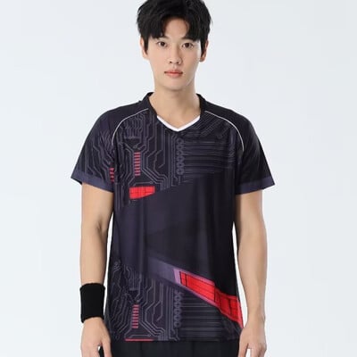 Muškarci Žene Majice kratkih rukava za badminton 2024 Brzosušeća odjeća za stolni tenis Dres s printom za trening Odbojka Košulje za parove