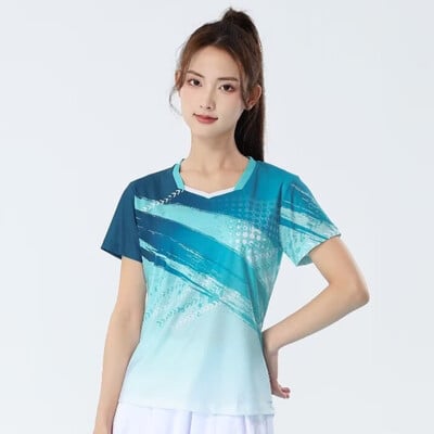 Muškarci Žene Majice kratkih rukava za badminton 2024 Brzosušeća odjeća za stolni tenis Dres s printom za trening Odbojka Košulje za parove