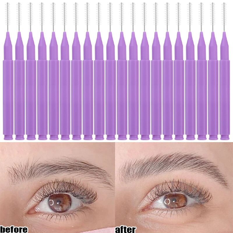 10-50 tk Mini kulmuhari ühekordselt kasutatav kerge kulmu tõstev harja mikroripsmeharja aplikaatorid, kaasaskantav püsihari