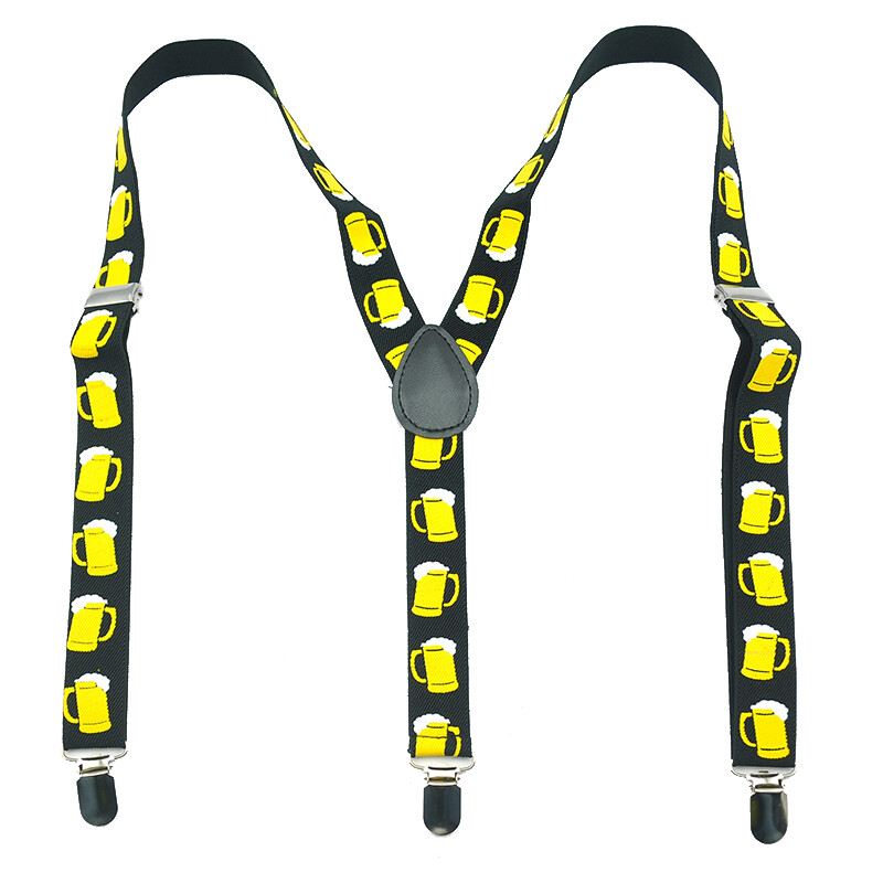 Férfi Női Harisnyatartó Nadrághoz Nadrágtartó Márka dizájn Mix Sárga söröspohár csésze zöld leveles merevítő pánt 3 kapcsos elasztikus