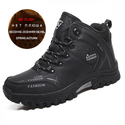 Zīmols Vīriešu ziemas zābaki Vīriešu sniega zābaki ziemas silti ādas ūdensizturīgi vīriešu kedas āra elpojoši pārgājienu zābaki darba apavi