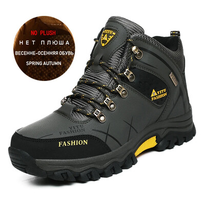 Zīmols Vīriešu ziemas zābaki Vīriešu sniega zābaki ziemas silti ādas ūdensizturīgi vīriešu kedas āra elpojoši pārgājienu zābaki darba apavi