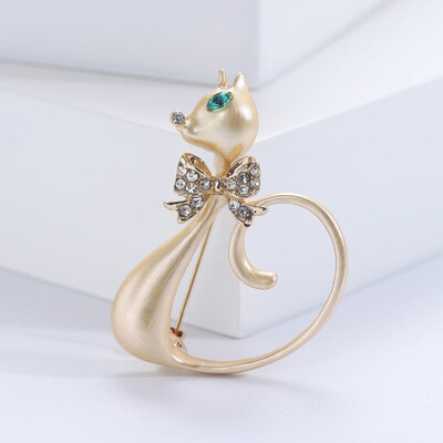 Zománcozott macska bross nőknek Uniszex strassz masnitűk Irodai Party Barát ajándékok Ékszer Kiegészítők