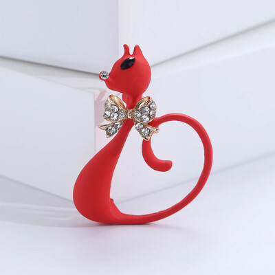 Zománcozott macska bross nőknek Uniszex strassz masnitűk Irodai Party Barát ajándékok Ékszer Kiegészítők