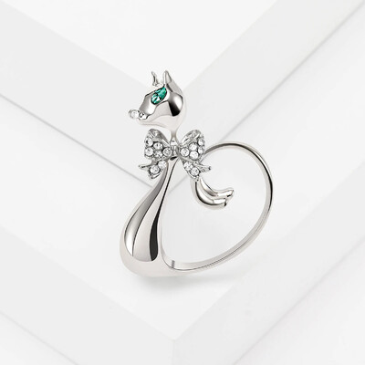 Zománcozott macska bross nőknek Uniszex strassz masnitűk Irodai Party Barát ajándékok Ékszer Kiegészítők