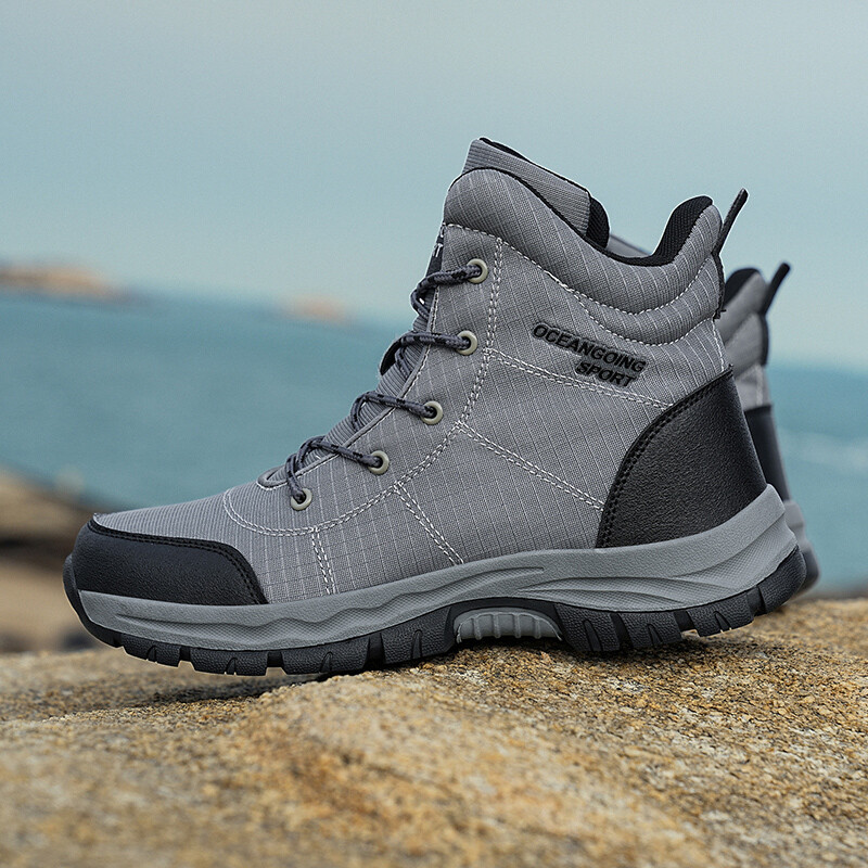 Cizme de iarnă Pantofi de alpinism pentru bărbați 2024 Pantofi de vânătoare din pluș Cizme de vânătoare cu șireturi în aer liber anti-alunecare Mărimea 39-48