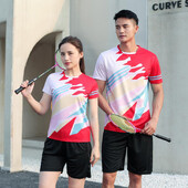 Tricou de badminton cu mânecă scurtă de vară pentru adulți Tricou sport imprimat prin sublimare completă pentru adulți Tricou pentru alergare Livrare rapidă