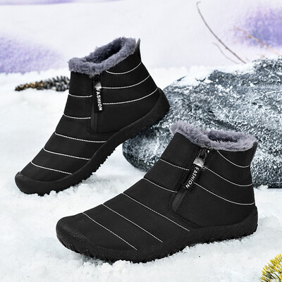 Χειμερινά μποτάκια 2023 Ανδρικά παπούτσια Snow Barefoot Casual Παπούτσια εργασίας εξωτερικού χώρου Γυναικεία παπούτσια ζεστής γούνας ανδρικά παπούτσια στον αστράγαλο Ανδρικά μποτάκια χιονιού συν μέγεθος
