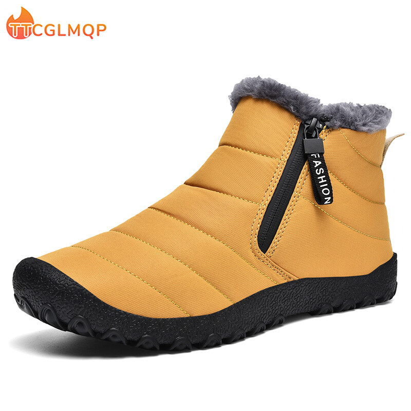 Χειμερινά μποτάκια 2023 Ανδρικά παπούτσια Snow Barefoot Casual Παπούτσια εργασίας εξωτερικού χώρου Γυναικεία παπούτσια ζεστής γούνας ανδρικά παπούτσια στον αστράγαλο Ανδρικά μποτάκια χιονιού συν μέγεθος