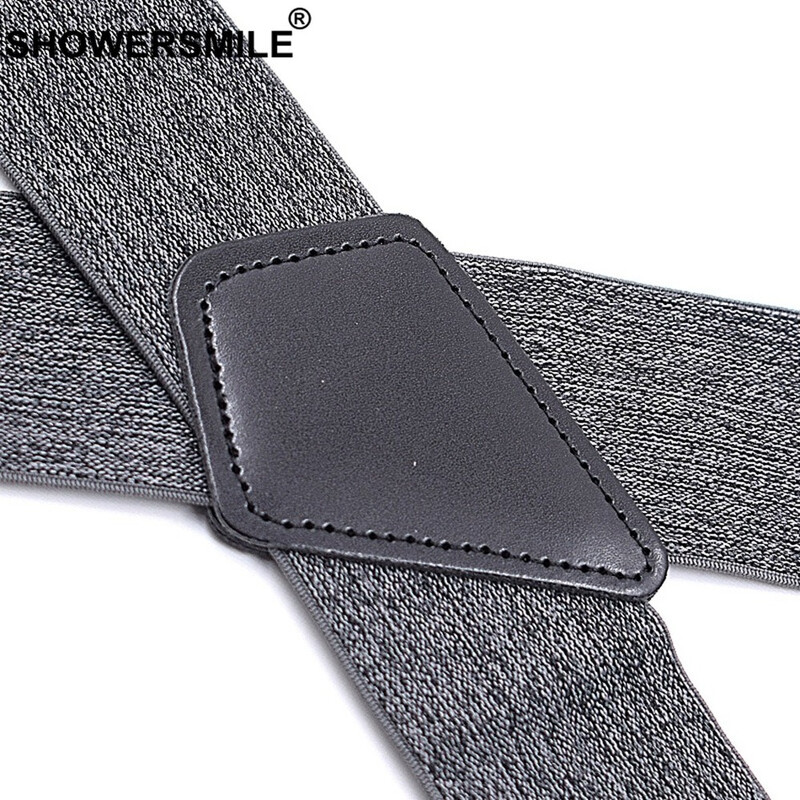 Bretele pentru adulți gri, lățime 5 cm X spate, gri pentru bărbați, bretele pentru pantaloni pentru bărbați, 4 agrafe, curea elastică reglabilă cu bretele 120 cm*5 cm