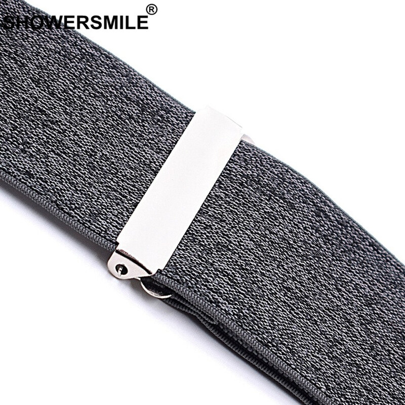 Bretele pentru adulți gri, lățime 5 cm X spate, gri pentru bărbați, bretele pentru pantaloni pentru bărbați, 4 agrafe, curea elastică reglabilă cu bretele 120 cm*5 cm