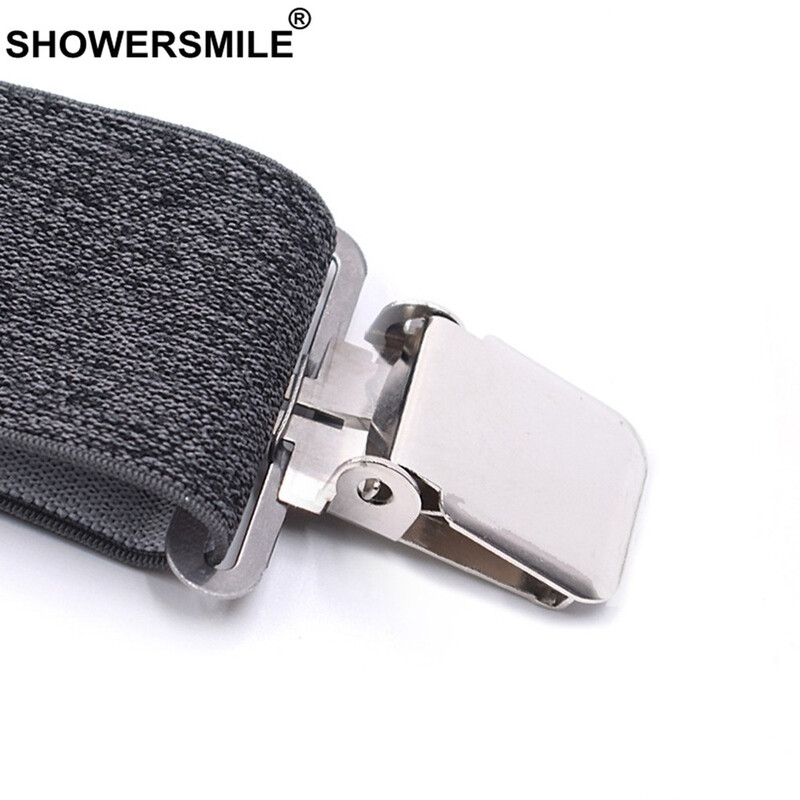 Bretele pentru adulți gri, lățime 5 cm X spate, gri pentru bărbați, bretele pentru pantaloni pentru bărbați, 4 agrafe, curea elastică reglabilă cu bretele 120 cm*5 cm