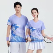 Pastelno ljubičasta majica za badminton Unisex dres za stolni tenis Muškarci Žene Patchwork 3D print Pastelna korejska sportska odjeća 2024 Pingpong majica