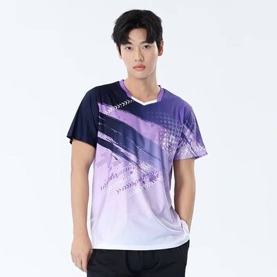 Pastelno ljubičasta majica za badminton Unisex dres za stolni tenis Muškarci Žene Patchwork 3D print Pastelna korejska sportska odjeća 2024 Pingpong majica