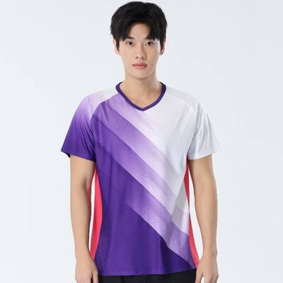 Pastelno ljubičasta majica za badminton Unisex dres za stolni tenis Muškarci Žene Patchwork 3D print Pastelna korejska sportska odjeća 2024 Pingpong majica