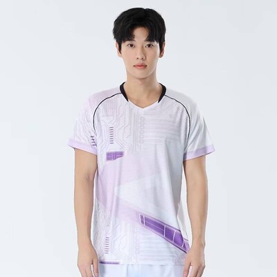 Pastelno ljubičasta majica za badminton Unisex dres za stolni tenis Muškarci Žene Patchwork 3D print Pastelna korejska sportska odjeća 2024 Pingpong majica
