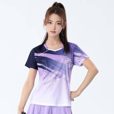 Pastelno ljubičasta majica za badminton Unisex dres za stolni tenis Muškarci Žene Patchwork 3D print Pastelna korejska sportska odjeća 2024 Pingpong majica