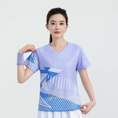 Pastelno ljubičasta majica za badminton Unisex dres za stolni tenis Muškarci Žene Patchwork 3D print Pastelna korejska sportska odjeća 2024 Pingpong majica
