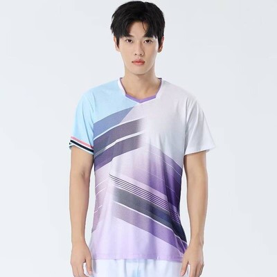 Pastelno ljubičasta majica za badminton Unisex dres za stolni tenis Muškarci Žene Patchwork 3D print Pastelna korejska sportska odjeća 2024 Pingpong majica
