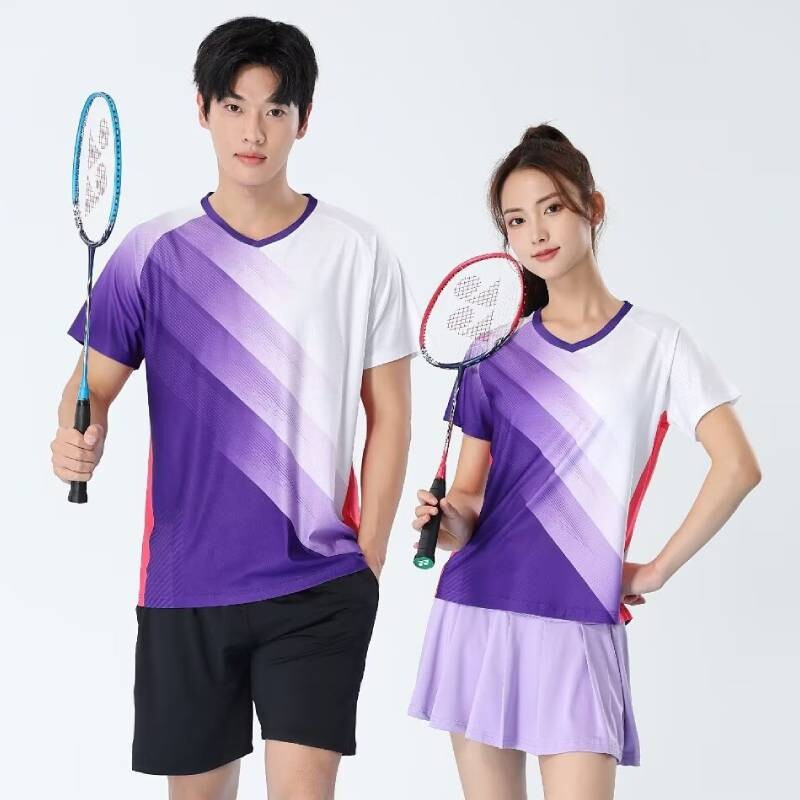 Pastelno ljubičasta majica za badminton Unisex dres za stolni tenis Muškarci Žene Patchwork 3D print Pastelna korejska sportska odjeća 2024 Pingpong majica