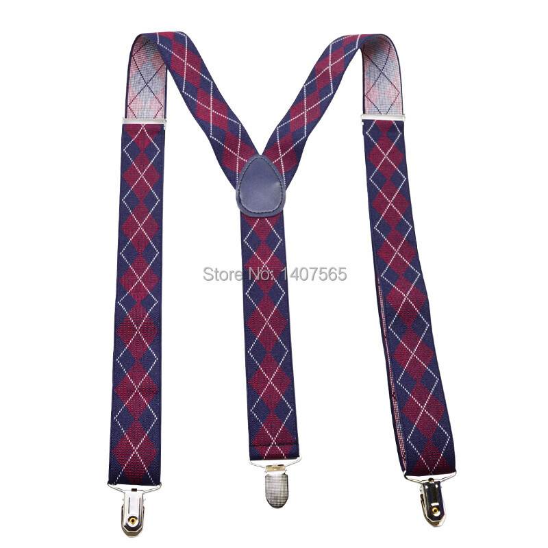 Pánske traky 120 cm, šírka 3,5 cm, dámske, veľké plussize, traky 3x klipsňa, Y-back kockované, tmavomodré, elastické, BY12