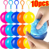 Φορητό Mini Raincoatball Thicken Αδιάβροχα μιας χρήσης Κάπα για ενήλικες έκτακτης ανάγκης αδιάβροχο μπαλάκι με μπρελόκ Unisex