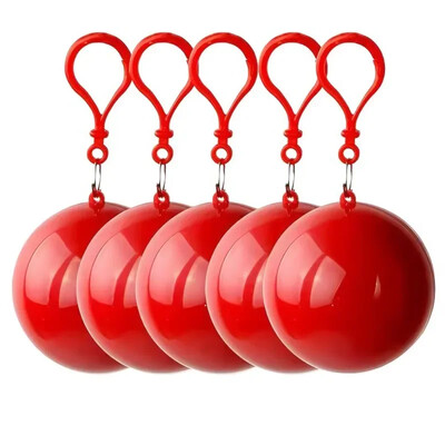 Φορητό Mini Raincoatball Thicken Αδιάβροχα μιας χρήσης Κάπα για ενήλικες έκτακτης ανάγκης αδιάβροχο μπαλάκι με μπρελόκ Unisex