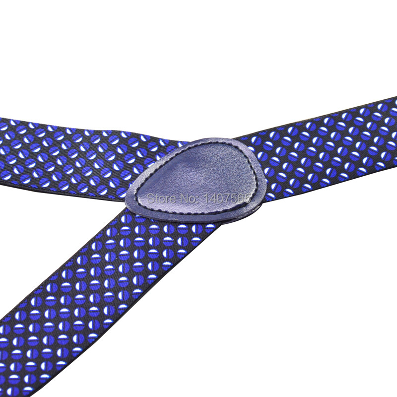 120 cm Férfi nadrágtartó 3,5 cm széles női Nagy, plusz méretű nadrágtartó 3 csíptetős Y-hátsó levél kék kék merevítők, rugalmas BY13