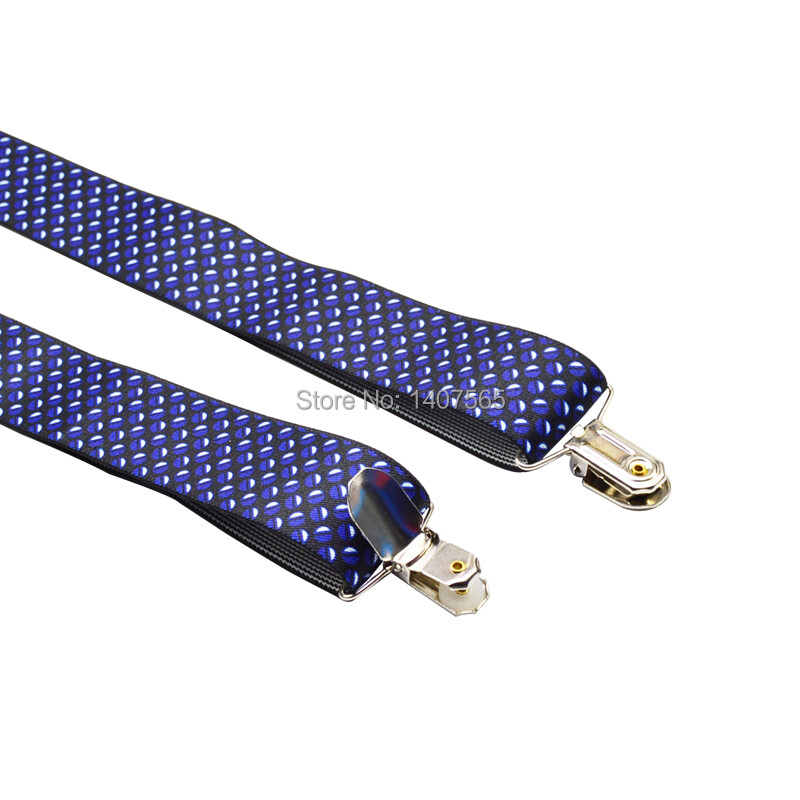 120 cm Férfi nadrágtartó 3,5 cm széles női Nagy, plusz méretű nadrágtartó 3 csíptetős Y-hátsó levél kék kék merevítők, rugalmas BY13