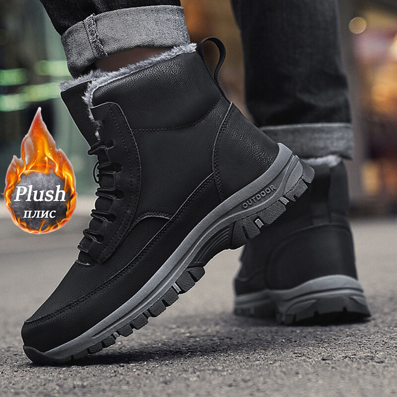 New Men Winter Snow Boots Για Αδιάβροχα Δερμάτινα Αθλητικά Παπούτσια Super Warm Ανδρικές Μπότες Υπαίθριες Ανδρικές Μπότες Πεζοπορίας Εργασία Παπούτσια Μέγεθος 39-48