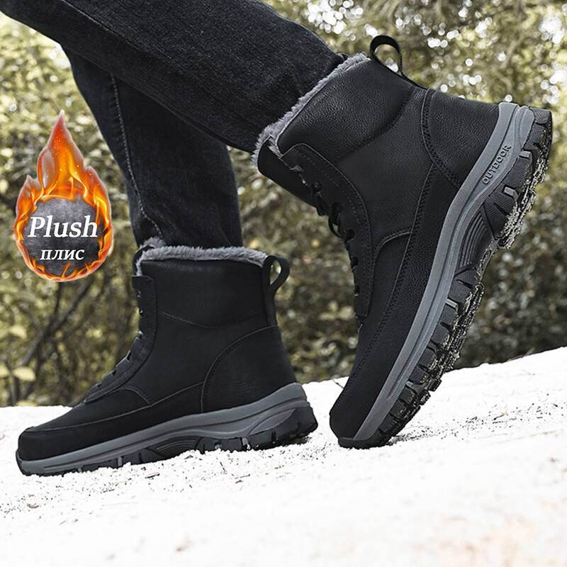 New Men Winter Snow Boots Για Αδιάβροχα Δερμάτινα Αθλητικά Παπούτσια Super Warm Ανδρικές Μπότες Υπαίθριες Ανδρικές Μπότες Πεζοπορίας Εργασία Παπούτσια Μέγεθος 39-48