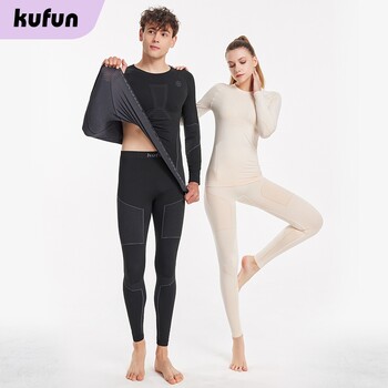 KUFUN Ski Base Layer Skateboard Θερμικά Σετ Εσώρουχα Μαλακά Γυναικεία Ρούχα Άνδρας Χειμώνας Ζεστά Γρήγορο στέγνωμα Εσώρουχα Απορρόφηση ιδρώτα