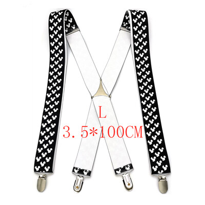 3,5 cm széles kis mókus állati nyomott nadrágtartók Férfi Stretch Állítható X-hátú női nadrágtartó 4 kapcsos merevítős ajándék