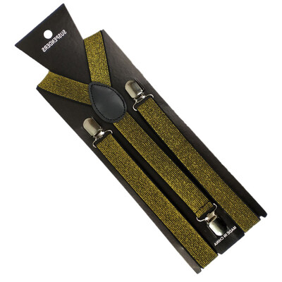 HUOBAO Fashion 2,5 cm széles, egyszínű, villódzó csíptetős merevítők, rugalmas Y-hátú nadrágtartók férfiaknak női 3 csíptetős nadrágtartó