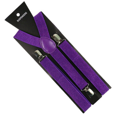 HUOBAO Fashion 2,5 cm széles, egyszínű, villódzó csíptetős merevítők, rugalmas Y-hátú nadrágtartók férfiaknak női 3 csíptetős nadrágtartó