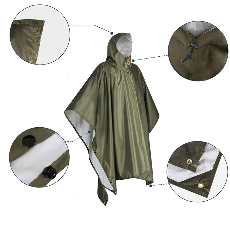 Heavy Duty Rain Poncho For Backpacking Αδιάβροχο ελαφρύ αδιάβροχο για ενήλικες έκτακτης ανάγκης Universal για άνδρες και γυναίκες