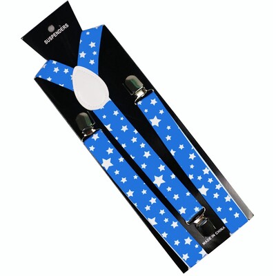 Winfox 2,5 εκ. Φαρδιά πολύχρωμα ελαστικά τιράντες Star Pattern Ανδρικά Γυναικεία Κλιπ σε ζαρτιέρες Ρυθμιζόμενα Ρούχα Παντελόνια