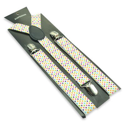 Ζαρτιέρες πλάτους 25 χιλιοστών Πολύχρωμο Dot Rainbow Dot Μαύρο κίτρινο Χρώματα τιράντες Άνδρες κύριοι Γυναικείες Unisex Κλασικά τιράντες με πλάτη