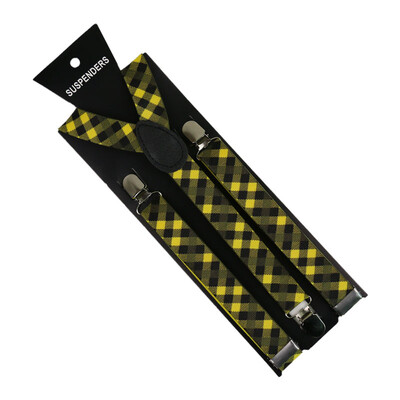 Új divat 2,5 cm széles férfi női állítható nadrágtartók piros kockás csíptetők Y-háton merevítők, rugalmas