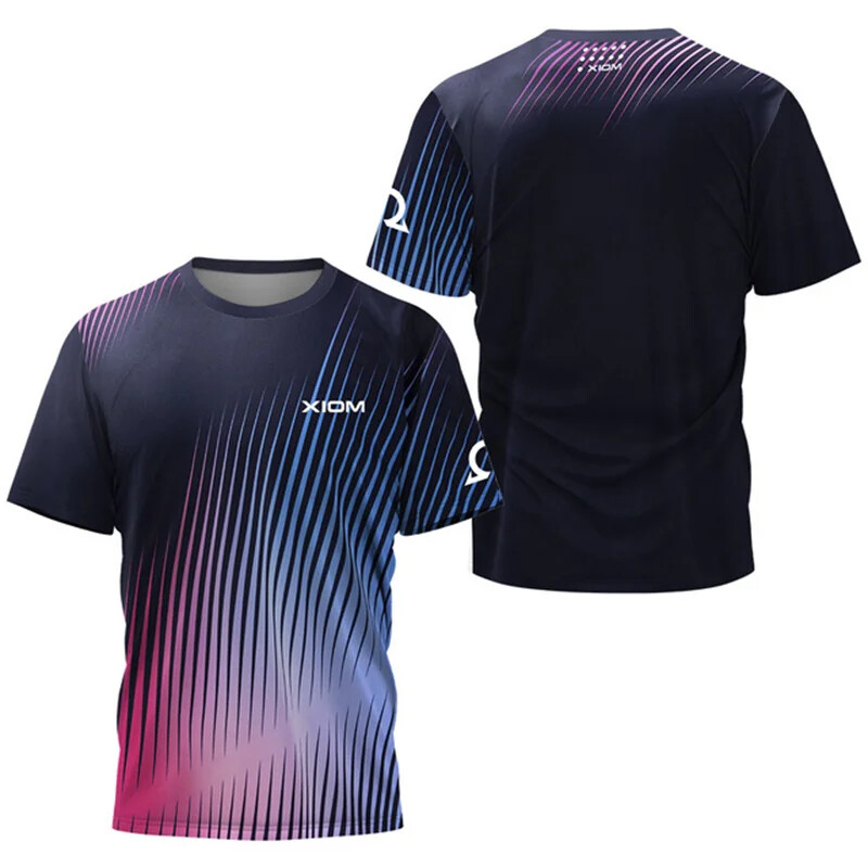 Gradienta raksts Vīriešu galda tenisa T-krekls Jauns Vīriešu Vasaras Tenisa Badmintona T-krekls Tops Galda tenisa kluba Quick Dry Īsām piedurknēm
