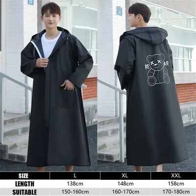 EVA kapuutsiga vihmamantel täiskasvanutele, pikk, paks naiste meestele, veekindel vihmamantel välikämpingu pontšojope, reisimine, kalapüügi vihmariided