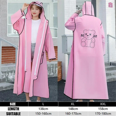 EVA kapuutsiga vihmamantel täiskasvanutele, pikk, paks naiste meestele, veekindel vihmamantel välikämpingu pontšojope, reisimine, kalapüügi vihmariided