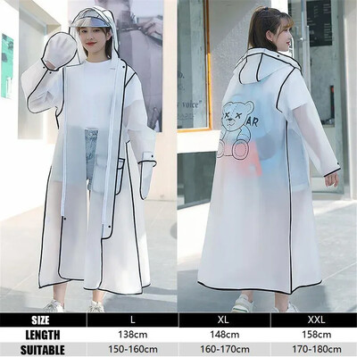 EVA kapuutsiga vihmamantel täiskasvanutele, pikk, paks naiste meestele, veekindel vihmamantel välikämpingu pontšojope, reisimine, kalapüügi vihmariided